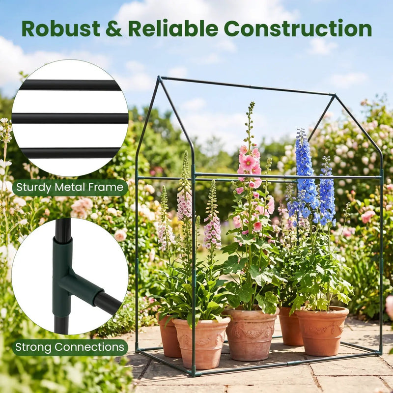 Mini Greenhouse with Metal Frame and Waterproof Cover by DirectDeals