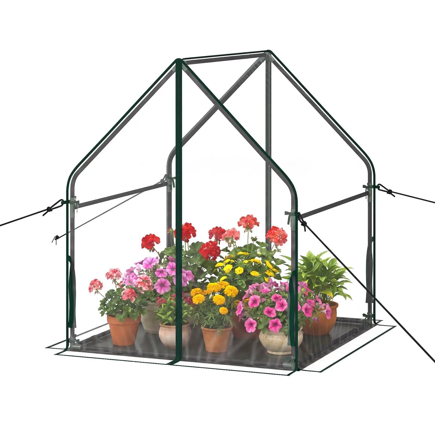 Mini Greenhouse with Metal Frame and Waterproof Cover by DirectDeals