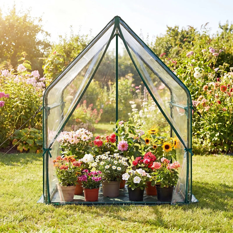 Mini Greenhouse with Metal Frame and Waterproof Cover by DirectDeals