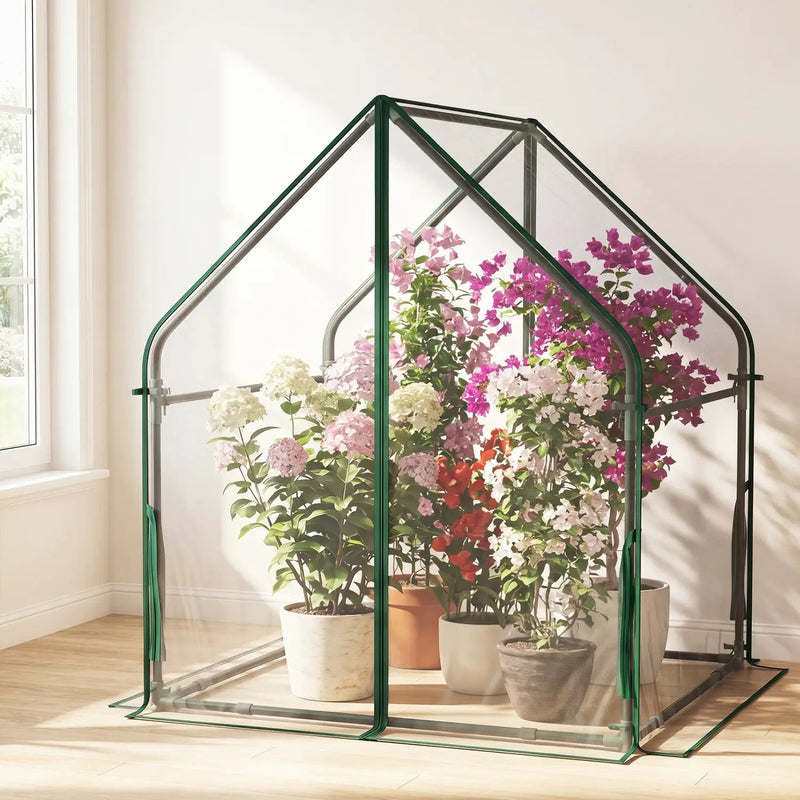 Mini Greenhouse with Metal Frame and Waterproof Cover by DirectDeals