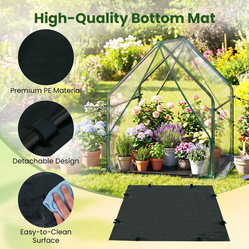 Mini Greenhouse with Metal Frame and Waterproof Cover by DirectDeals