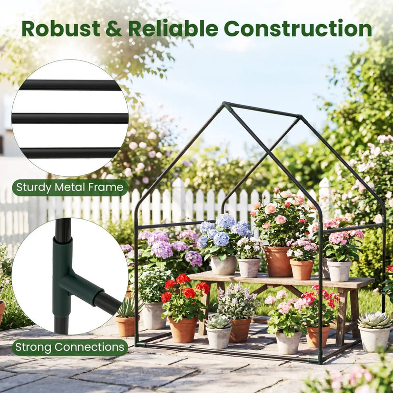 Mini Greenhouse with Metal Frame and Waterproof Cover by DirectDeals