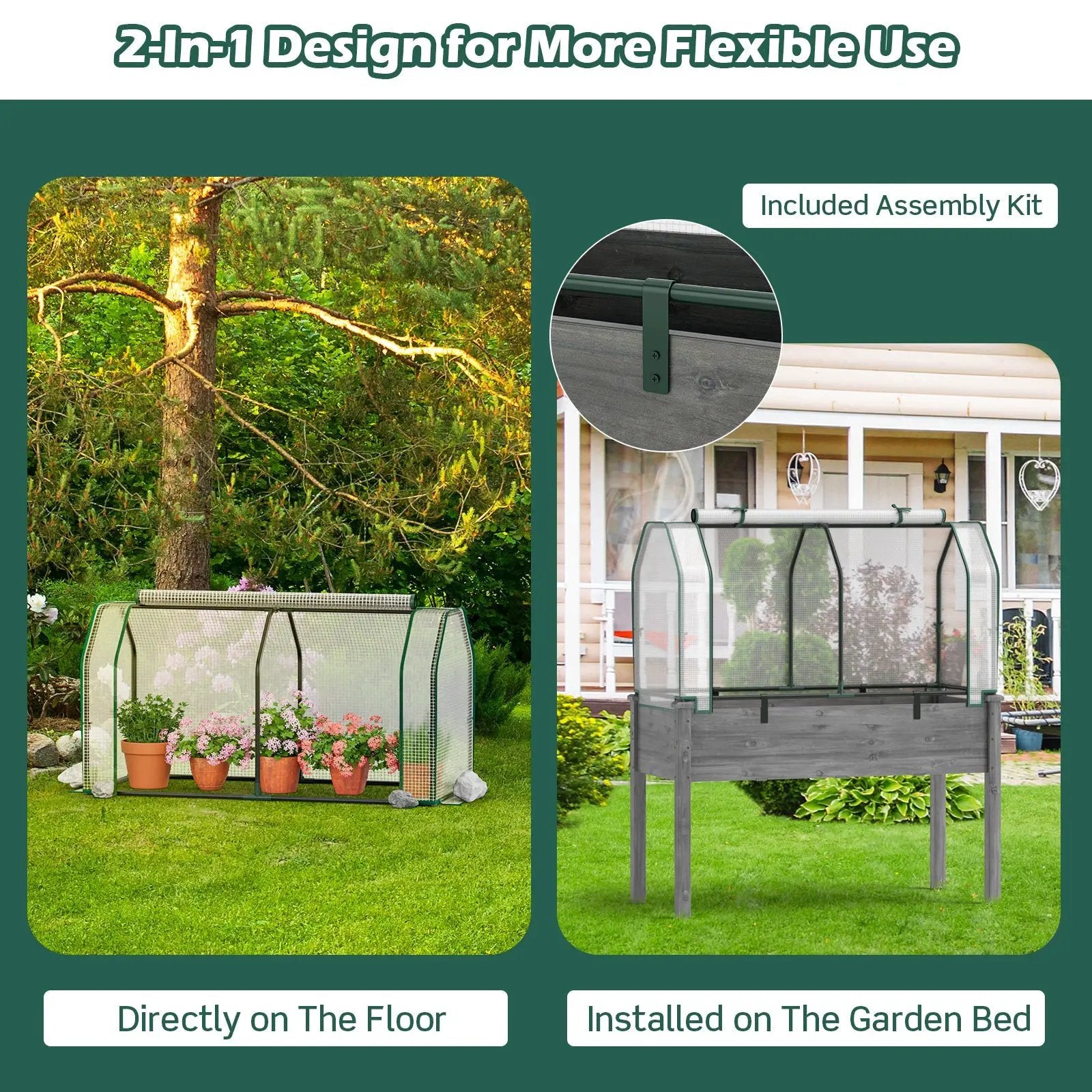 47.5 x 21.5 x 24 Inch Mini Greenhouse with Roll-up Zipper Door by DirectDeals