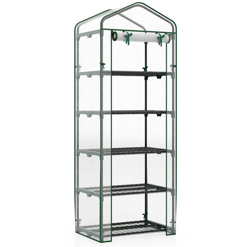Mini Greenhouse Portable Plant Grow House with 5 Tier Shelves by DirectDeals