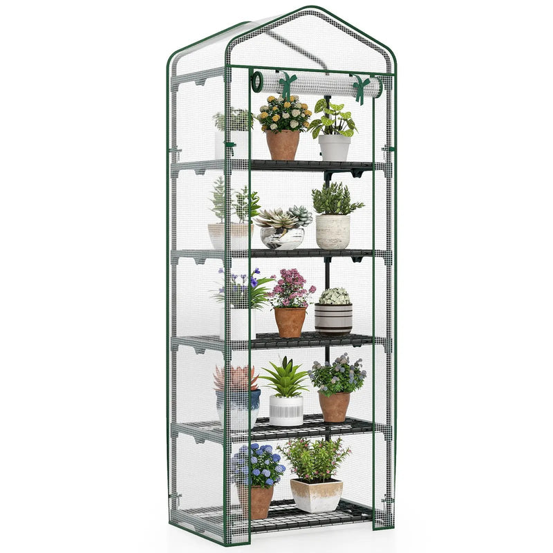 Mini Greenhouse Portable Plant Grow House with 5 Tier Shelves by DirectDeals