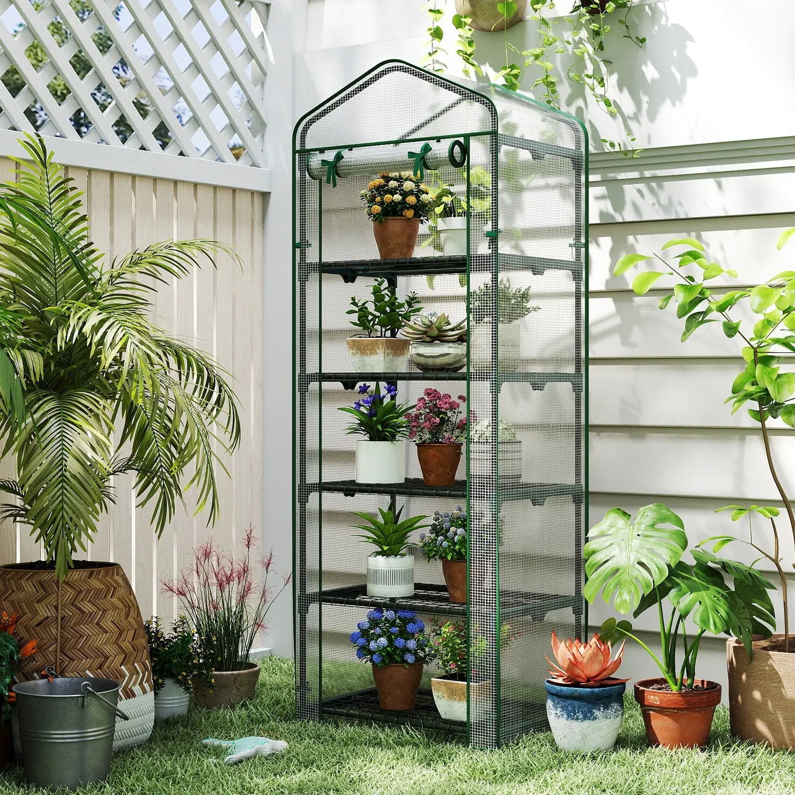 Mini Greenhouse Portable Plant Grow House with 5 Tier Shelves by DirectDeals