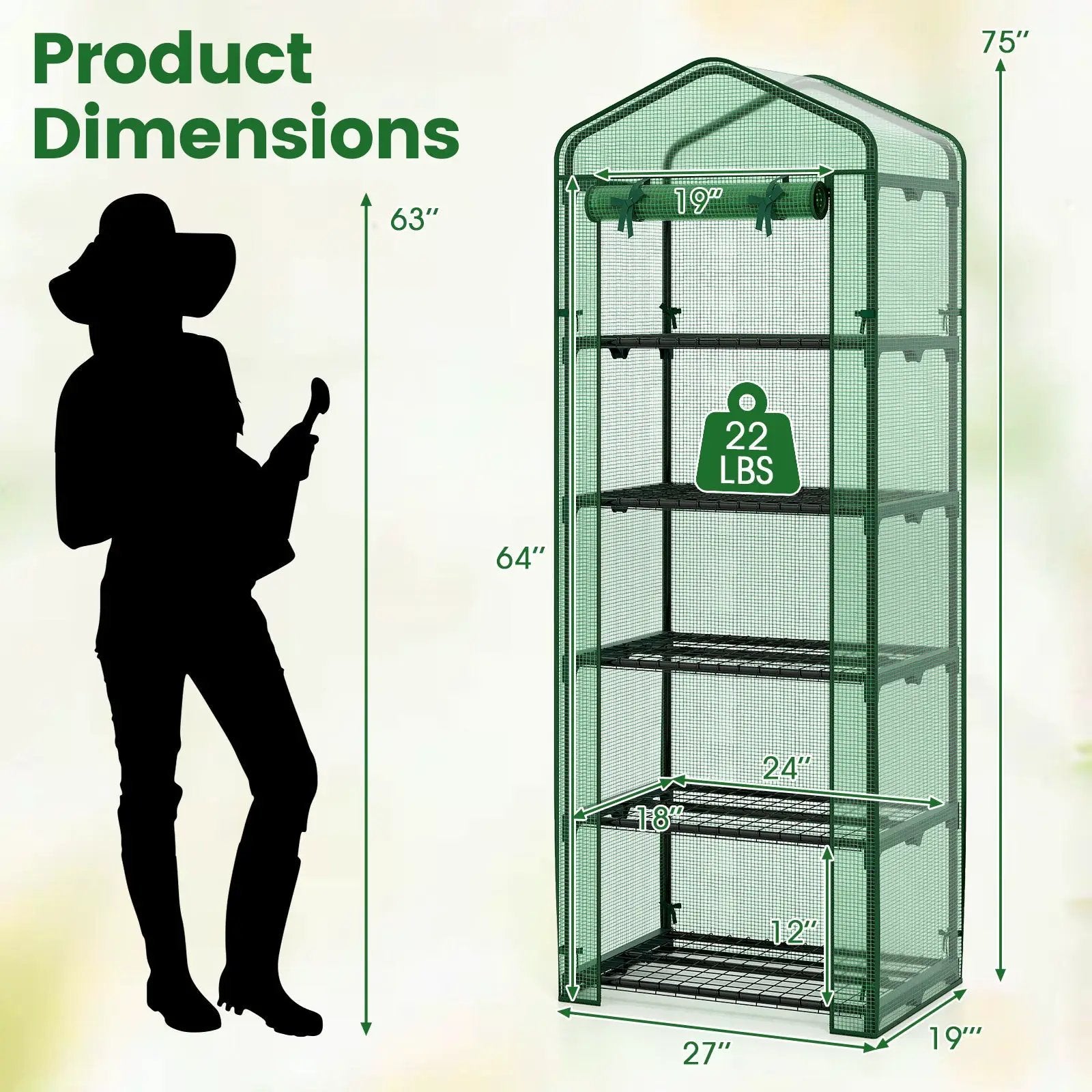 Mini Greenhouse Portable Plant Grow House with 5 Tier Shelves by DirectDeals