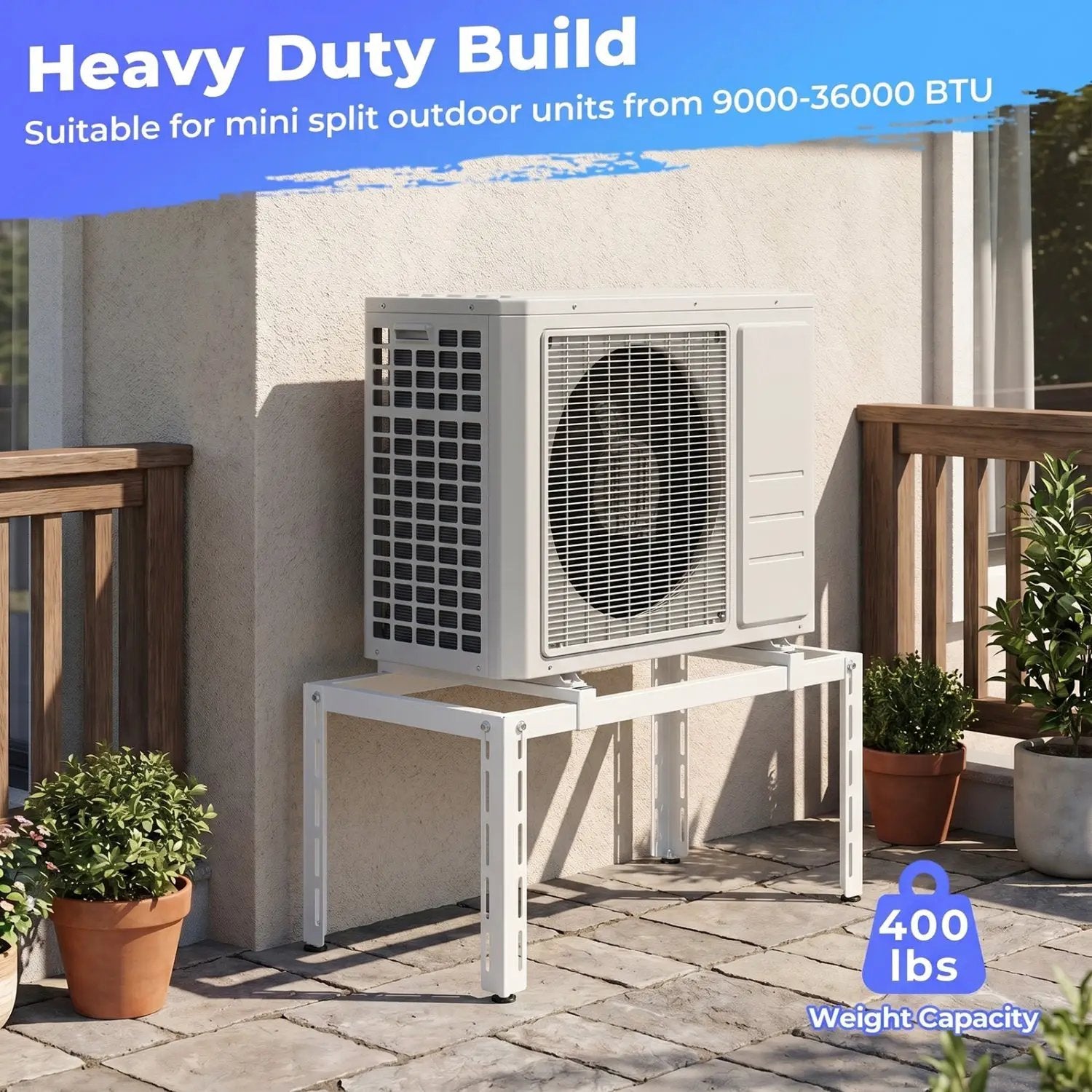 Mini Split Ground Stand Adjustable for 9000-36000 BTU Ductless Air Conditioners Heat Pump by DirectDeals