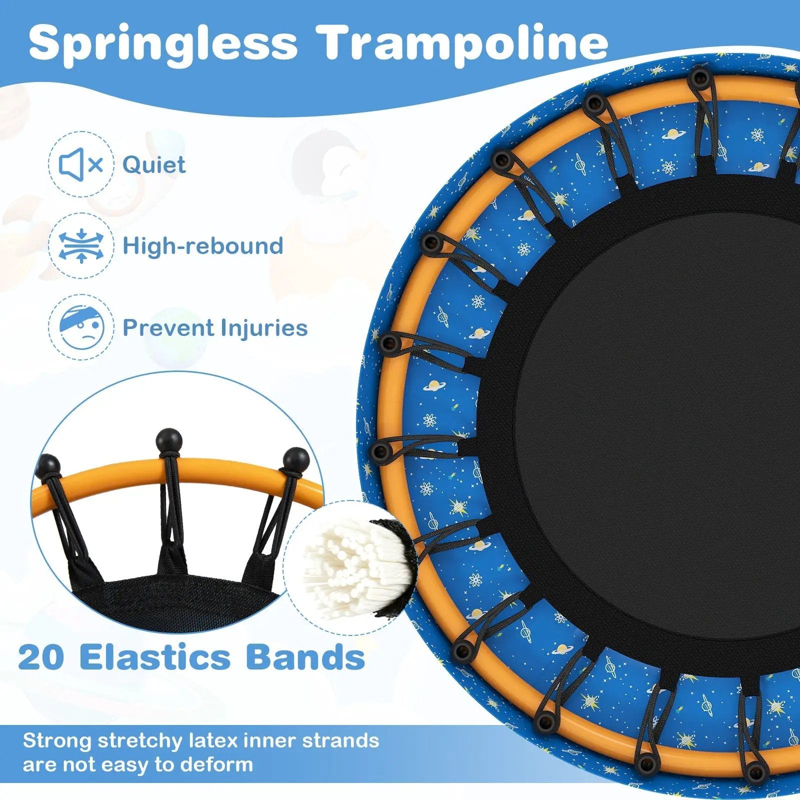Mini Trampoline for Toddlers with Foam Padded Handle and Safety Padded Cover by DirectDeals