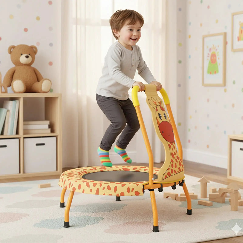 Mini Trampoline for Toddlers with Foam Padded Handle and Safety Padded Cover by DirectDeals