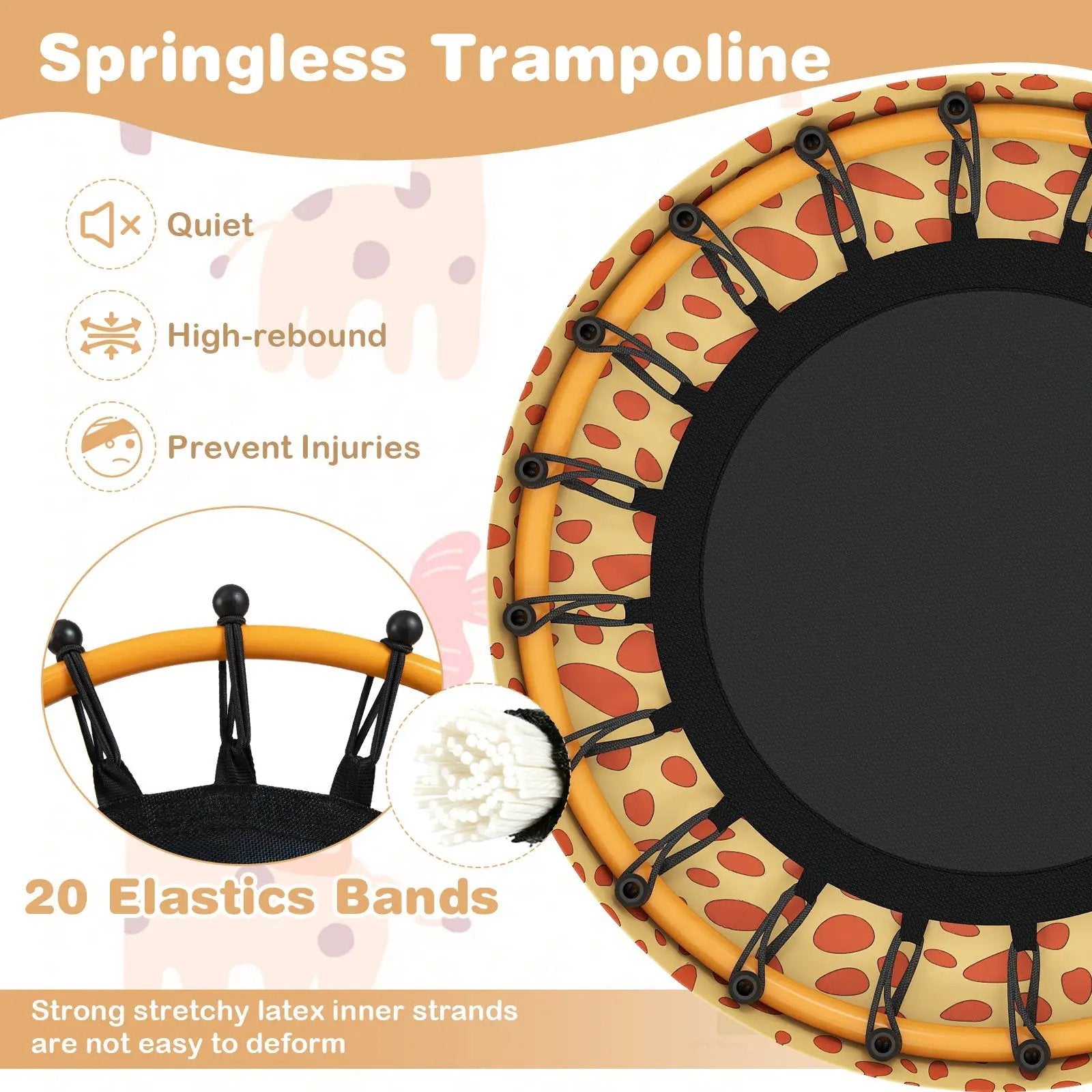 Mini Trampoline for Toddlers with Foam Padded Handle and Safety Padded Cover by DirectDeals