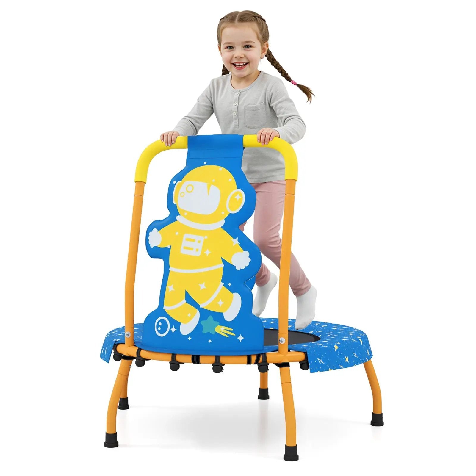 Mini Trampoline for Toddlers with Foam Padded Handle and Safety Padded Cover by DirectDeals