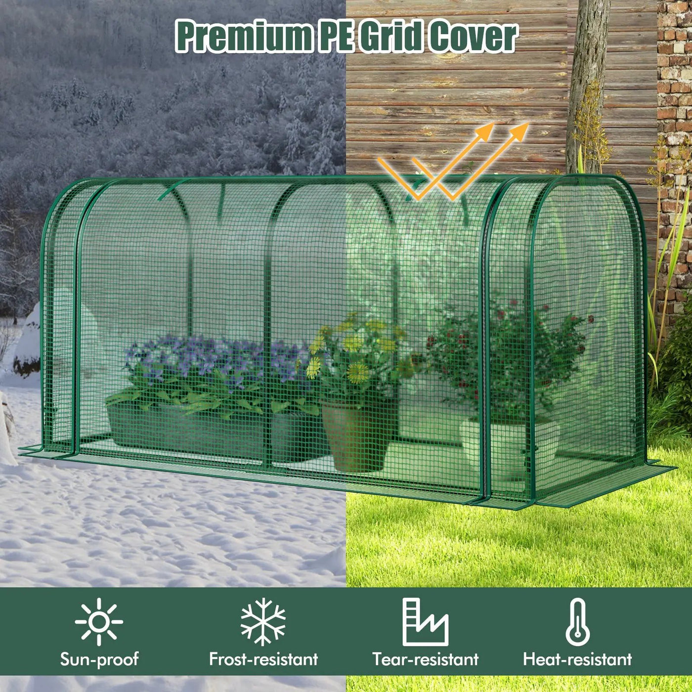 Mini Tunnel Greenhouse with Roll-up Zipper Door by DirectDeals