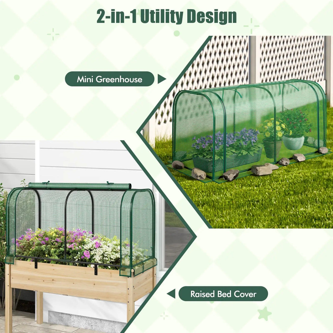 Mini Tunnel Greenhouse with Roll-up Zipper Door by DirectDeals