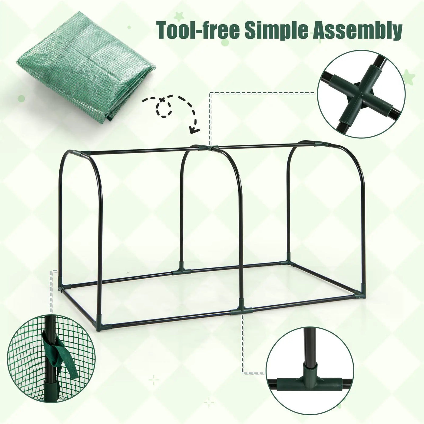 Mini Tunnel Greenhouse with Roll-up Zipper Door by DirectDeals