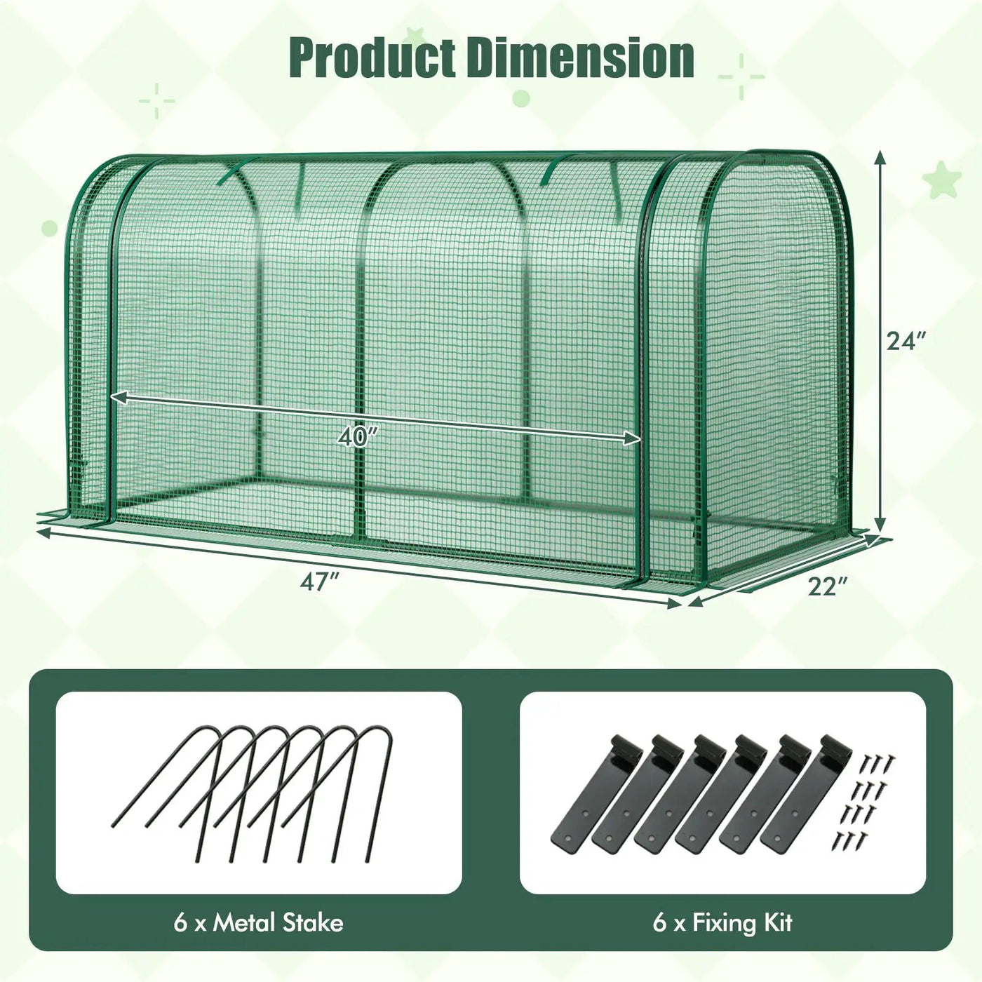 Mini Tunnel Greenhouse with Roll-up Zipper Door by DirectDeals