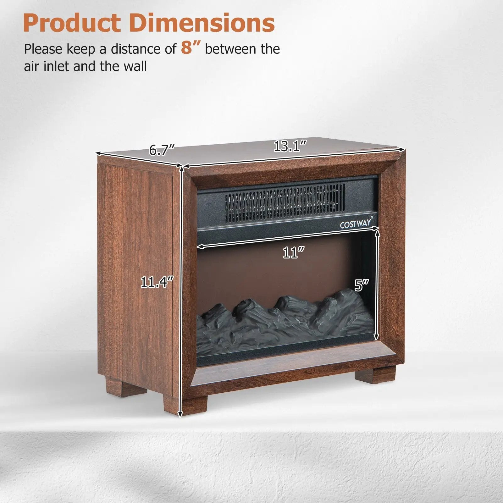 Mini Wooden Space Tabletop Fireplace with Realistic Flame Effect by DirectDeals