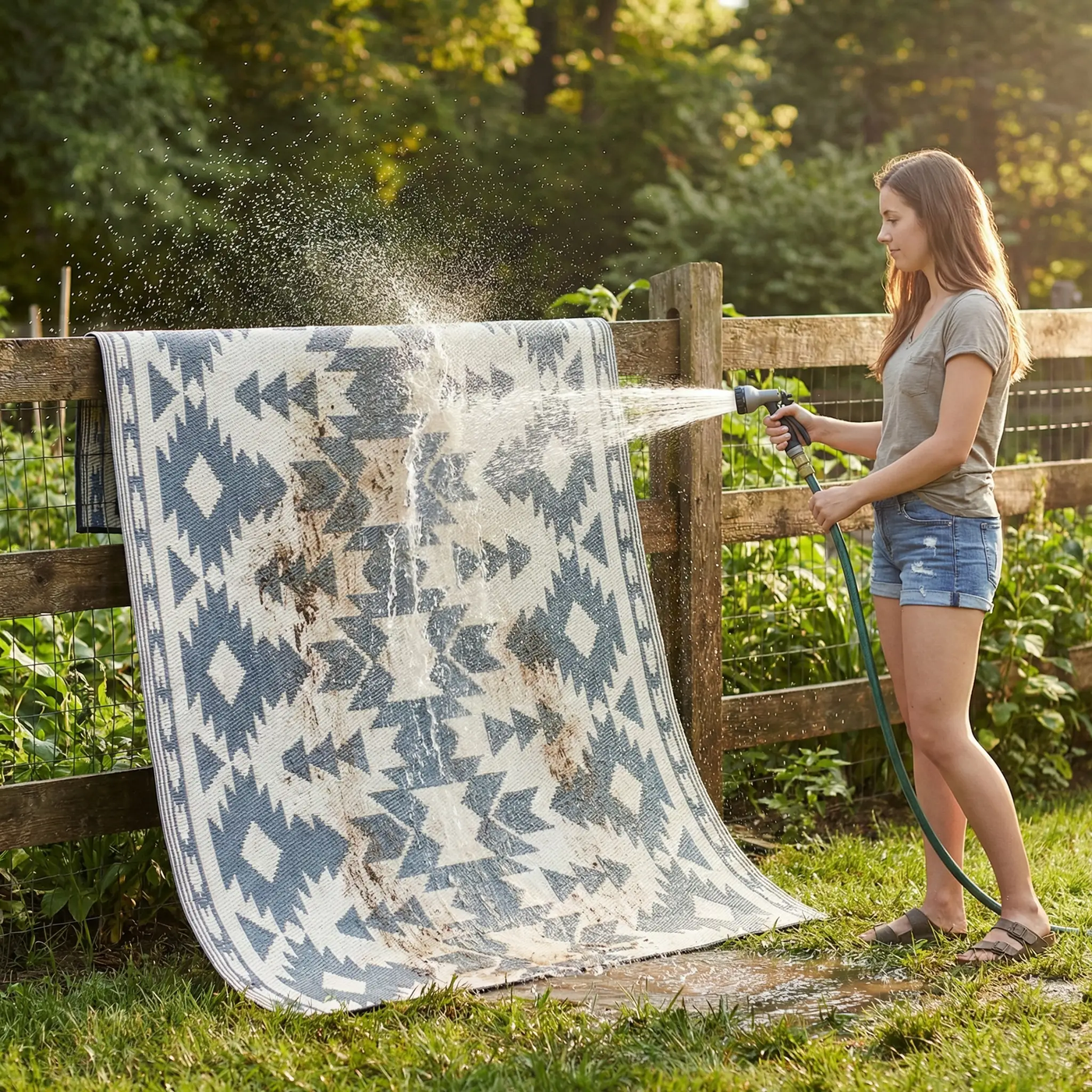 Miramar - Gray Outdoor Rug for Patio FINAL SALE by Fab Habitat