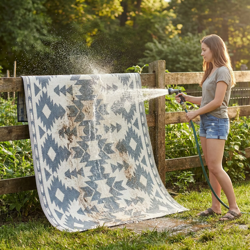 Miramar - Gray Outdoor Rug for Patio FINAL SALE by Fab Habitat