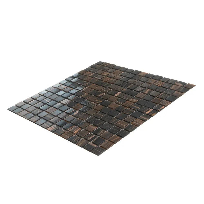 Dark Brown 12x12 Uniform Square Glossy Glass Mosaic Tile (20 pack, 20 sq ft/case) by Apollo Tile