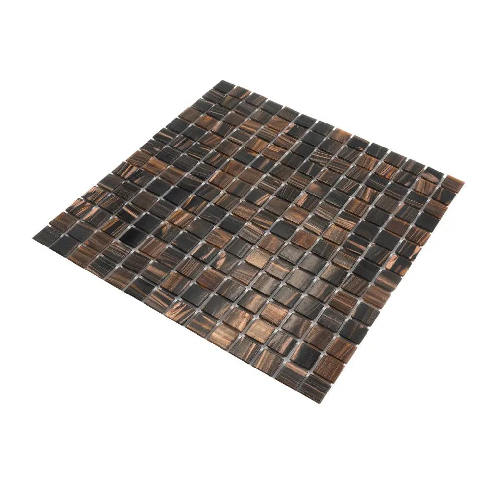 Dark Brown 12x12 Uniform Square Glossy Glass Mosaic Tile (20 pack, 20 sq ft/case) by Apollo Tile
