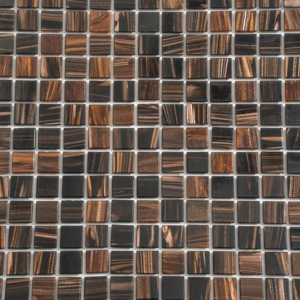 Dark Brown 12x12 Uniform Square Glossy Glass Mosaic Tile (20 pack, 20 sq ft/case) by Apollo Tile
