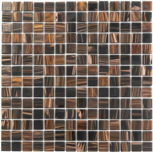 Dark Brown 12x12 Uniform Square Glossy Glass Mosaic Tile (20 pack, 20 sq ft/case)