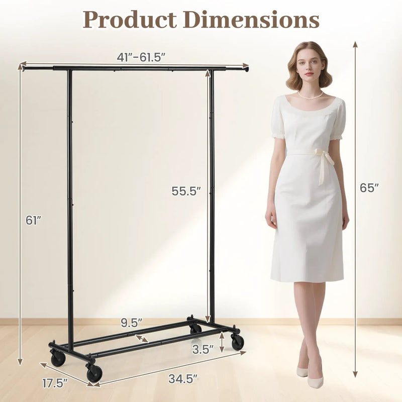Mobile Garment Rack with Extendable Rods Heavy by DirectDeals