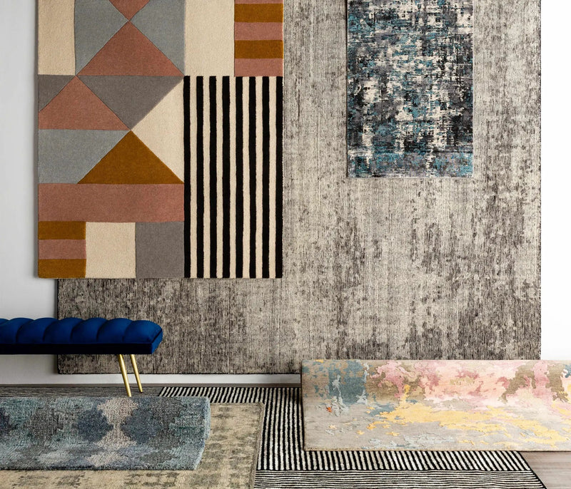 Hale Gray&Slate Diamonds Wool&Viscose Rug - Clearance by Boutique Rugs