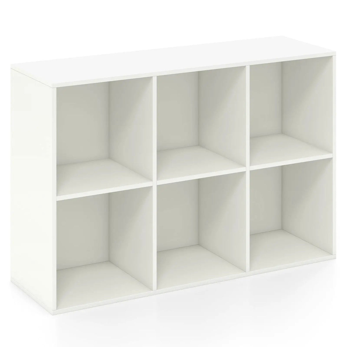 Modern 6-Cube Bookcase with Anti-tipping Kits for Bedroom Living Room-White by DirectDeals