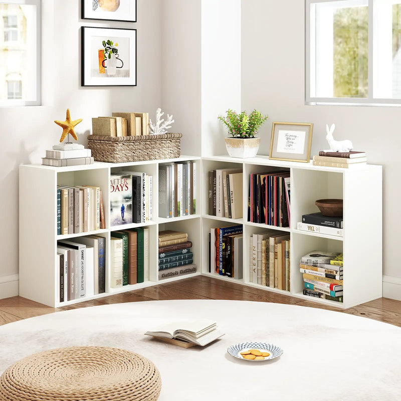 Modern 6-Cube Bookcase with Anti-tipping Kits for Bedroom Living Room-White by DirectDeals