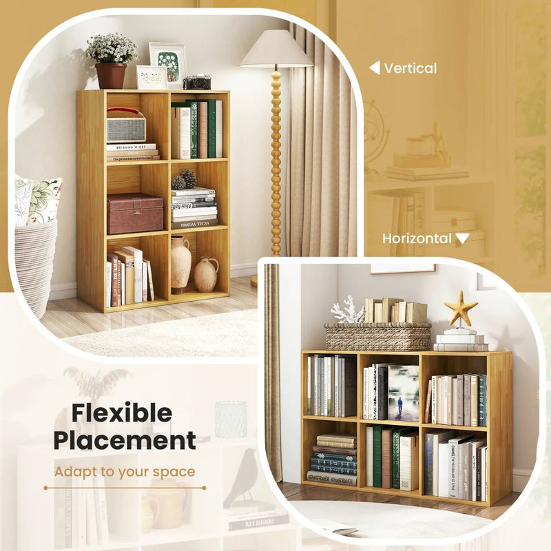 6-Cube Bookcase with Anti-Tipping Kit - Burlywood by DirectDeals