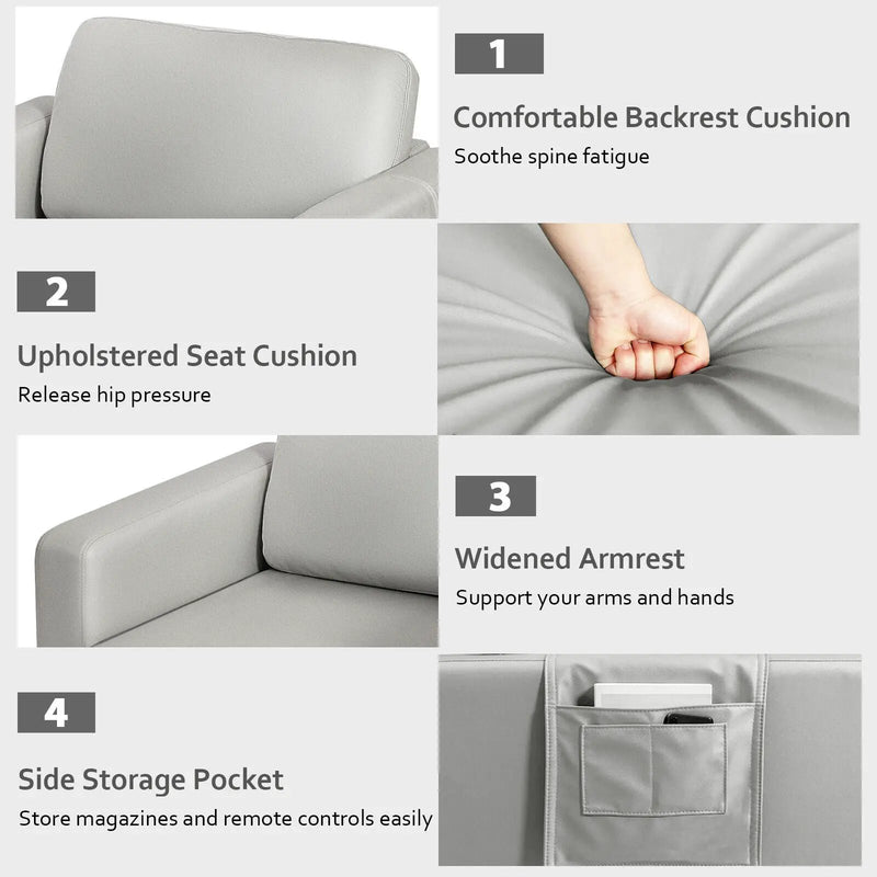 Modern Accent Armchair with Side Storage Pocket by DirectDeals