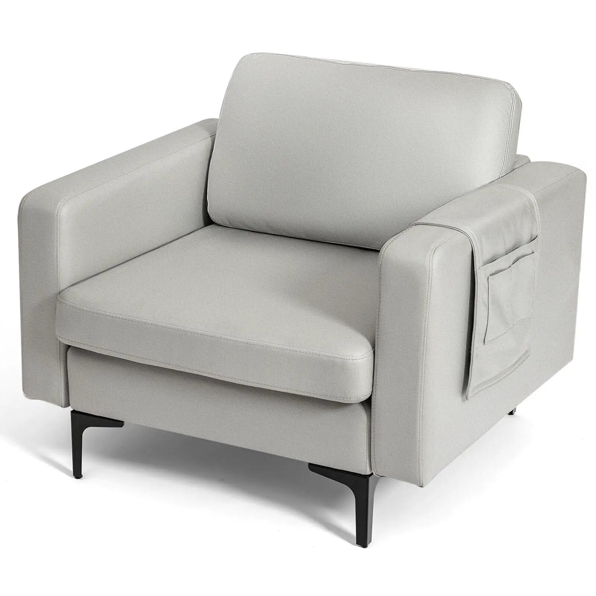 Modern Accent Armchair with Side Storage Pocket by DirectDeals