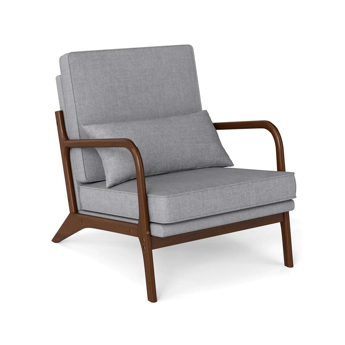 Modern Accent Chair with Rubber Wood Armrests and Removable Back by DirectDeals