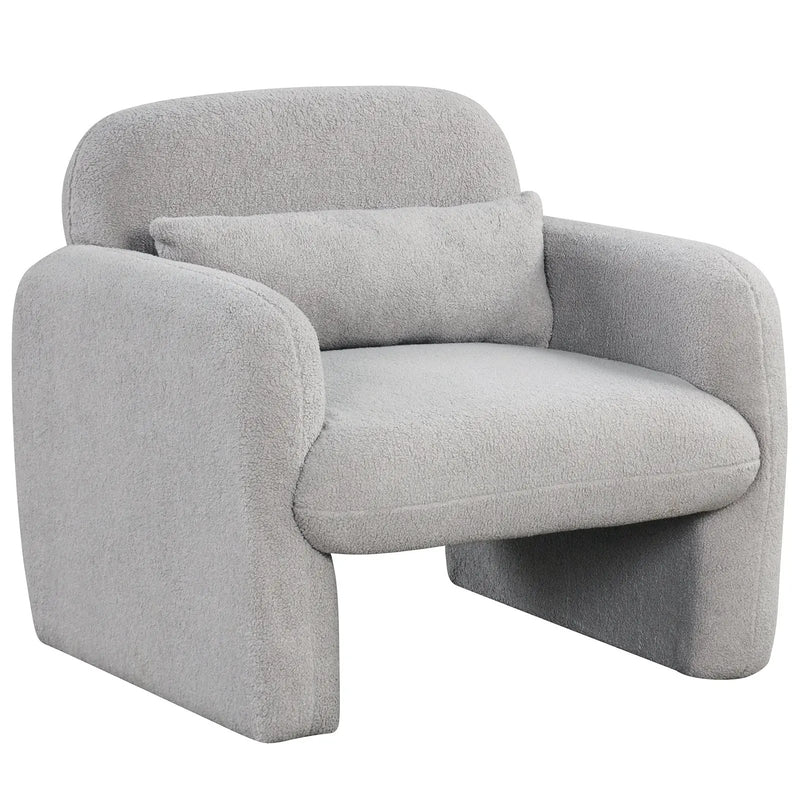 Modern Accent Chair with Waist Pillow and Armrests for Living Room Bedroom by DirectDeals