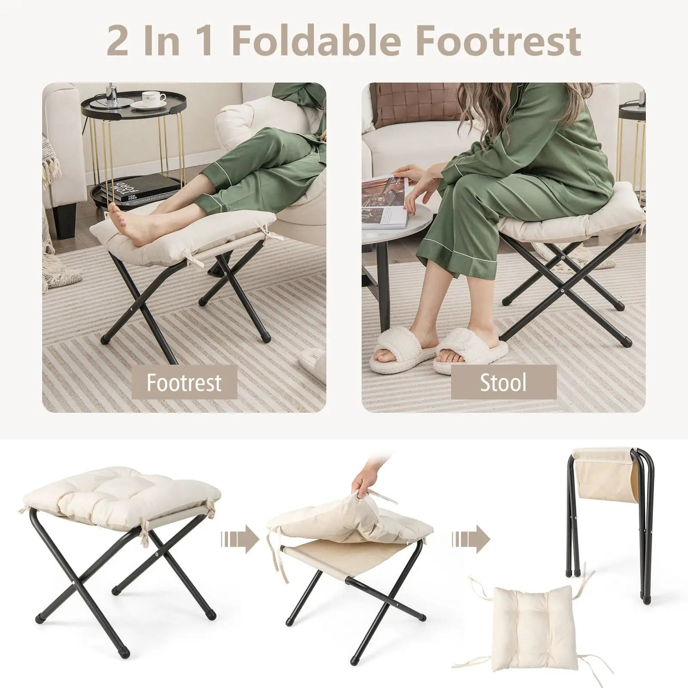 Modern Accent Sofa Chair with Folding Footrest and Side Pocket by DirectDeals