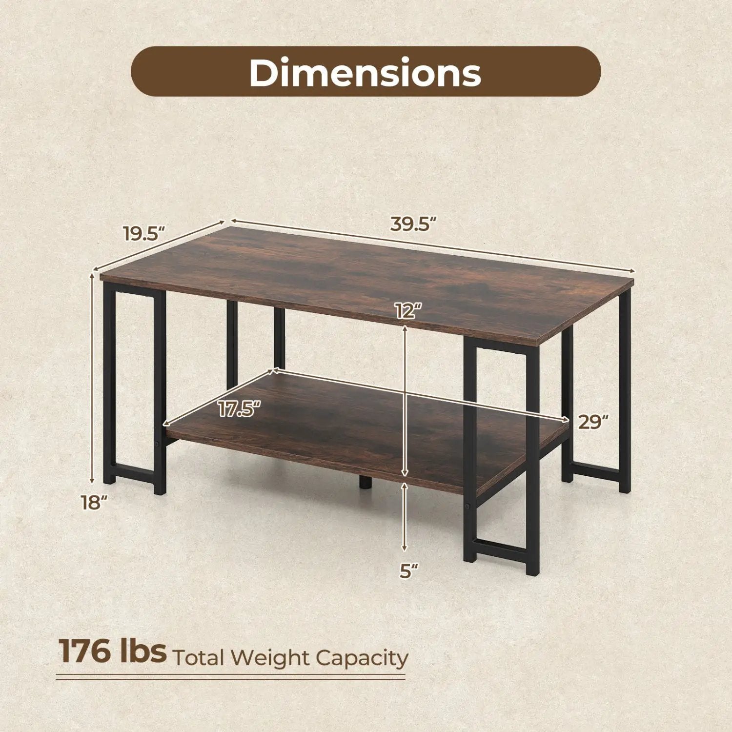 Modern Accent Table with Open Storage Shelf for Apartment and Lounge by DirectDeals