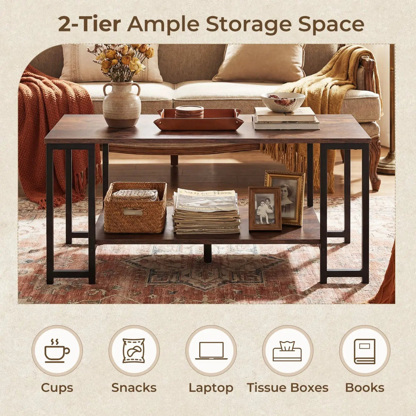 Modern Accent Table with Open Storage Shelf for Apartment and Lounge by DirectDeals