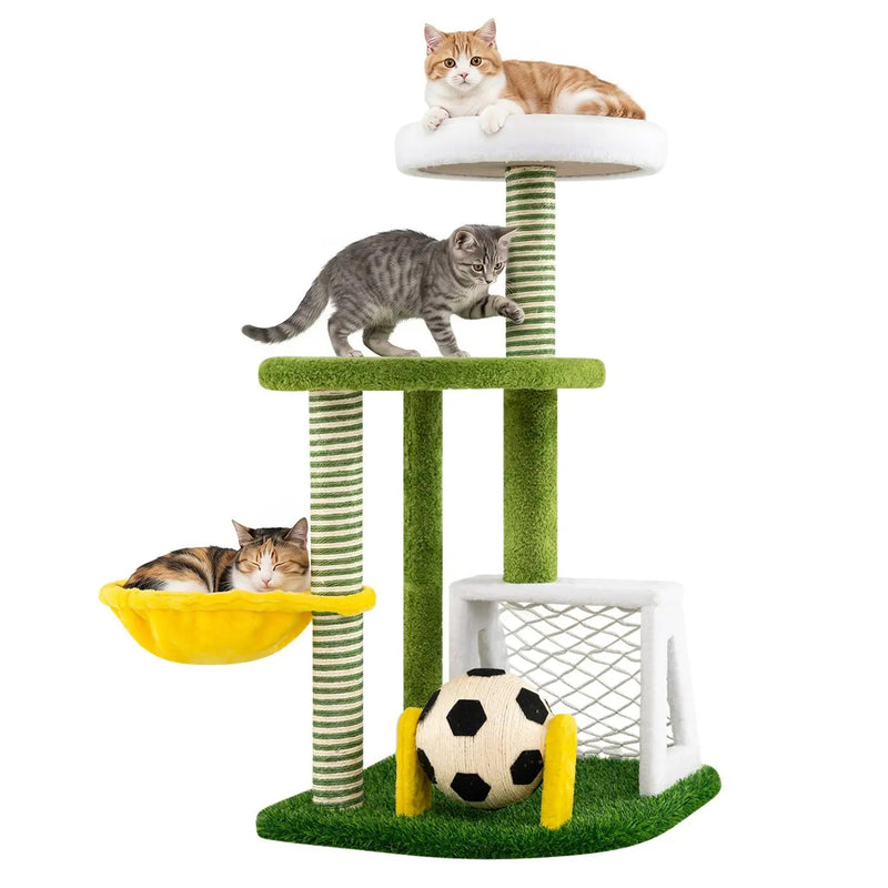 Multi-Level Cat Tree with Soccer Field & Hammock by DirectDeals