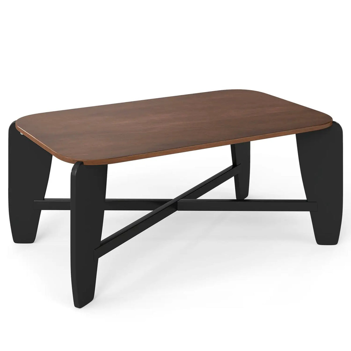 Rectangular Coffee Table with Rubber Wood Cross-Leg Base by DirectDeals