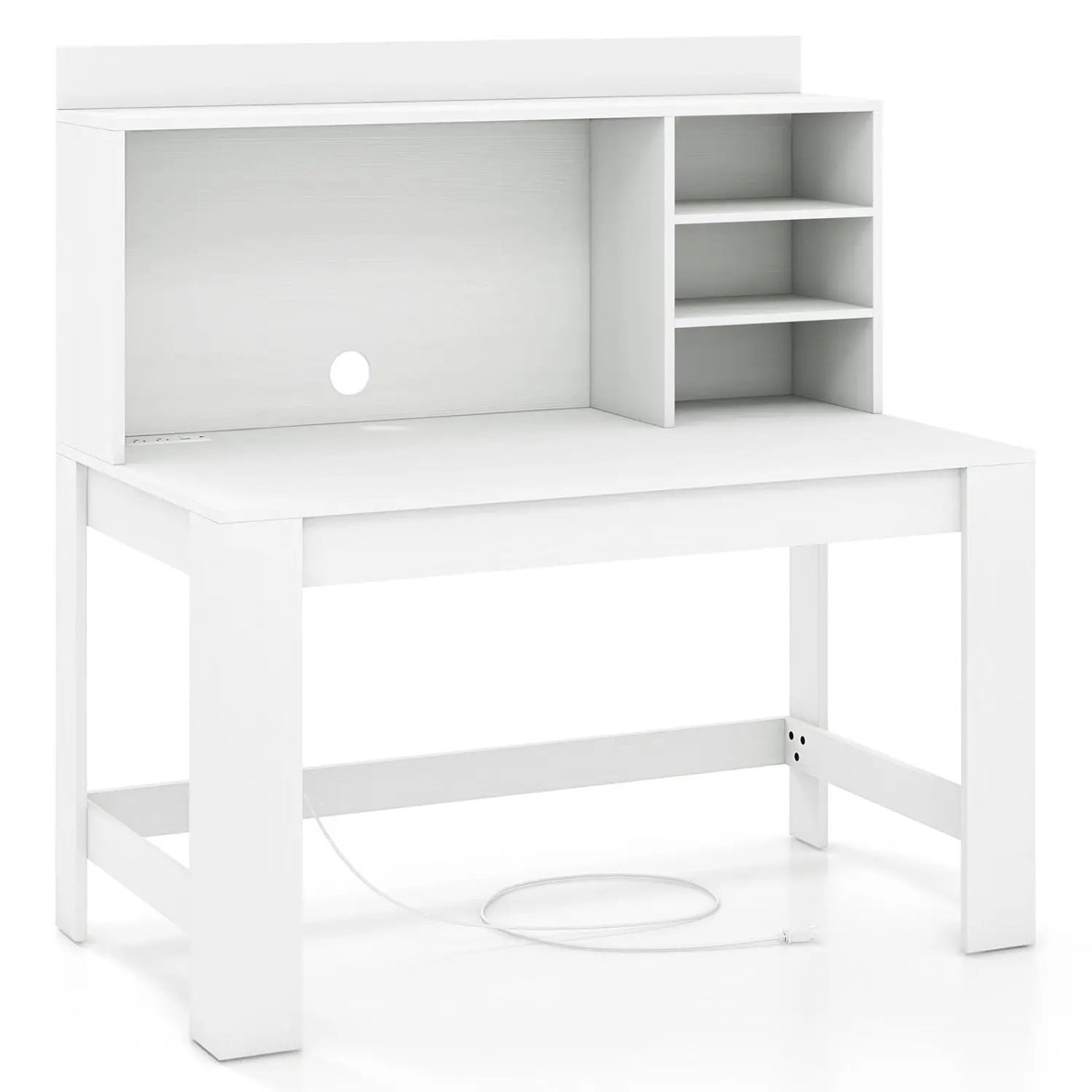 Modern Computer Desk with Hutch and Storage Shelves by DirectDeals