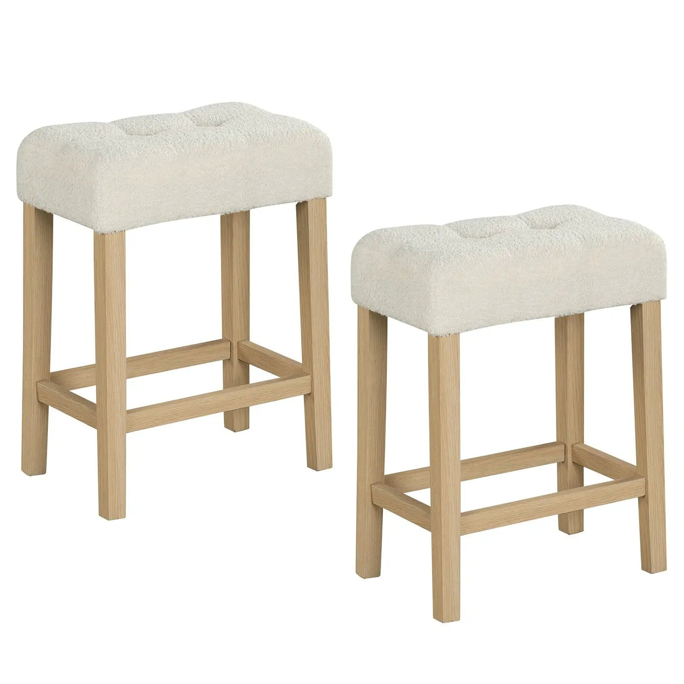 Modern Counter Height Bar Stools Set of 2 with Rubber Wood Legs by DirectDeals