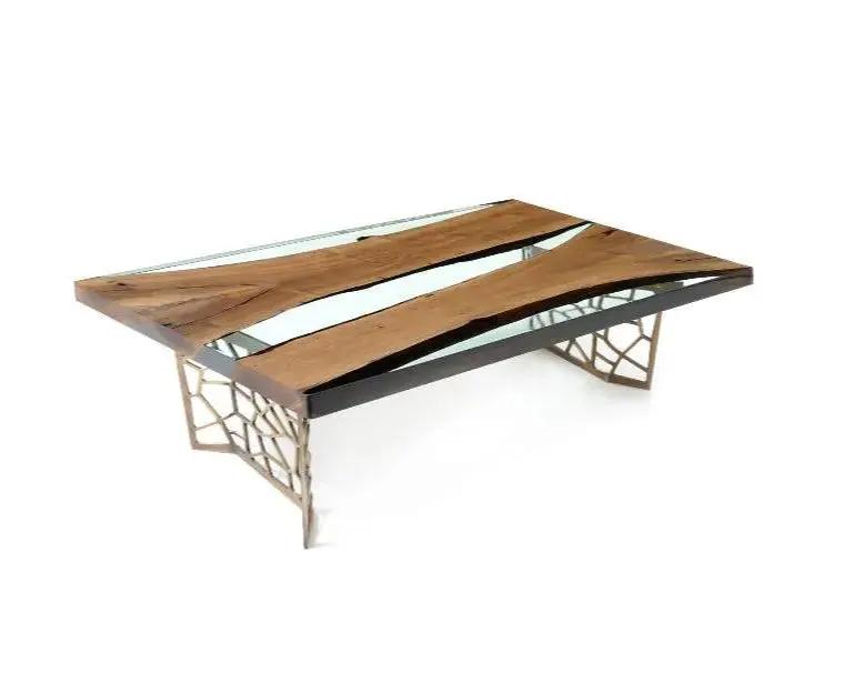 Custom Resin River Walnut Coffee Table | Voronoi Collection by Gizz