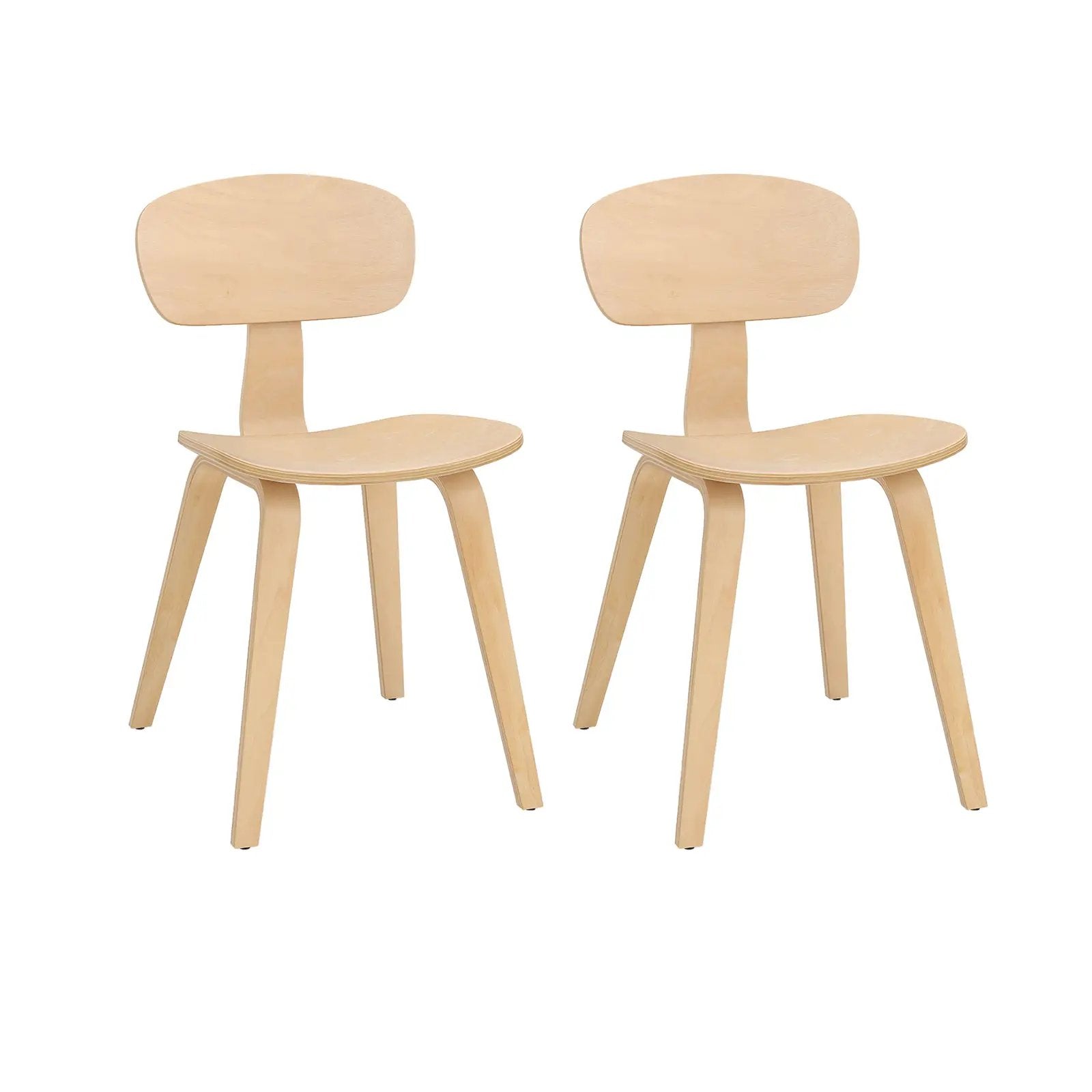 Modern Dining Chair Set of 2 with Wide Seat-Natural by DirectDeals