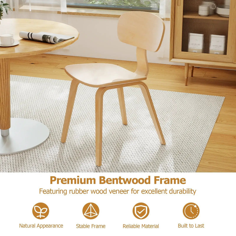 Modern Dining Chair Set of 4 with Wide Seat-Natural by DirectDeals