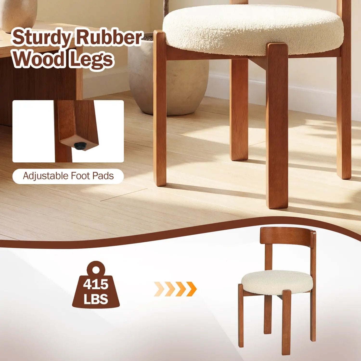 Modern Dining Chairs Set of 2 with Solid Rubber Wood Legs by DirectDeals