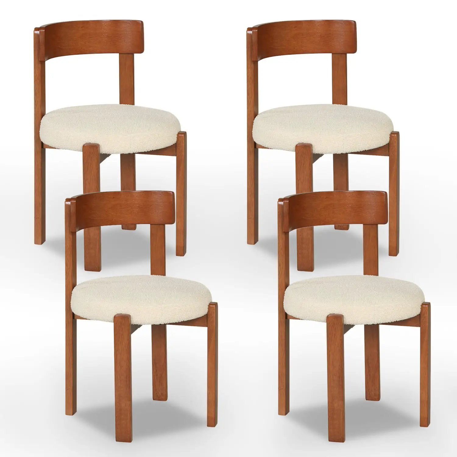 Modern Dining Chairs Set of 4 with Solid Rubber Wood Legs by DirectDeals