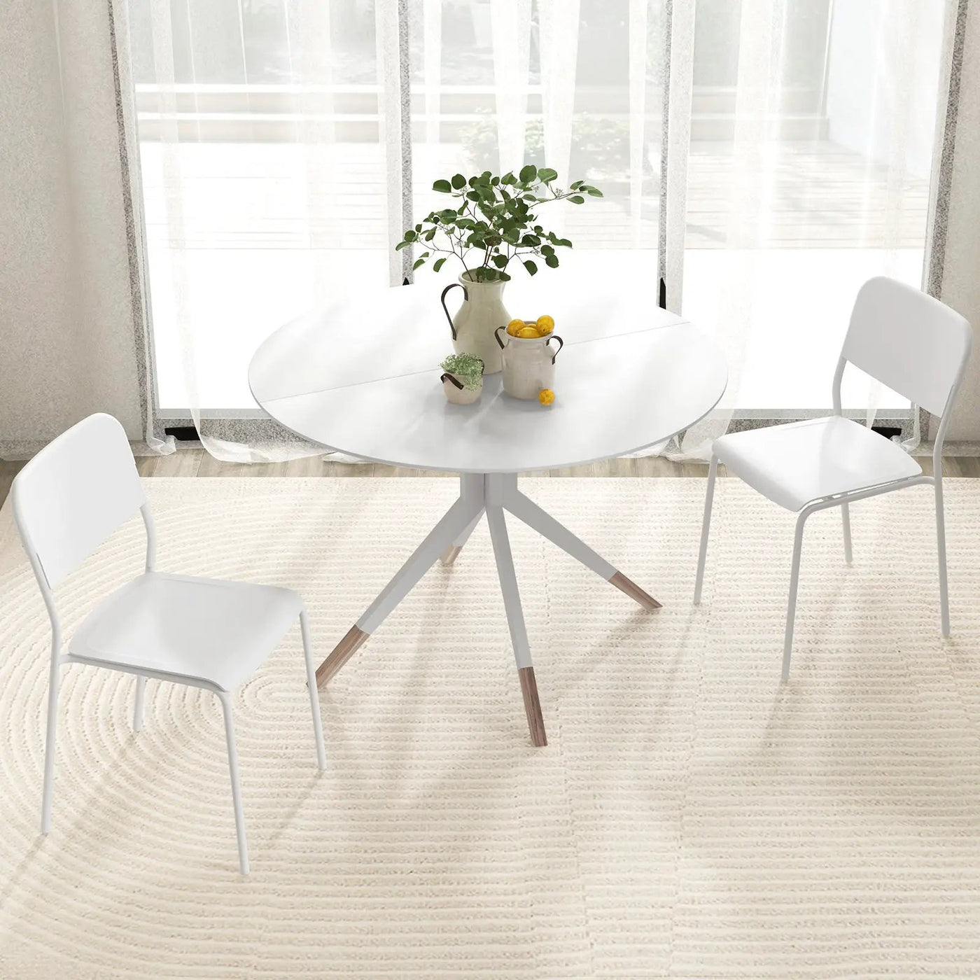 Modern Dining Chairs Set of 4 with Tilted Backrest and Sturdy Metal Legs by DirectDeals