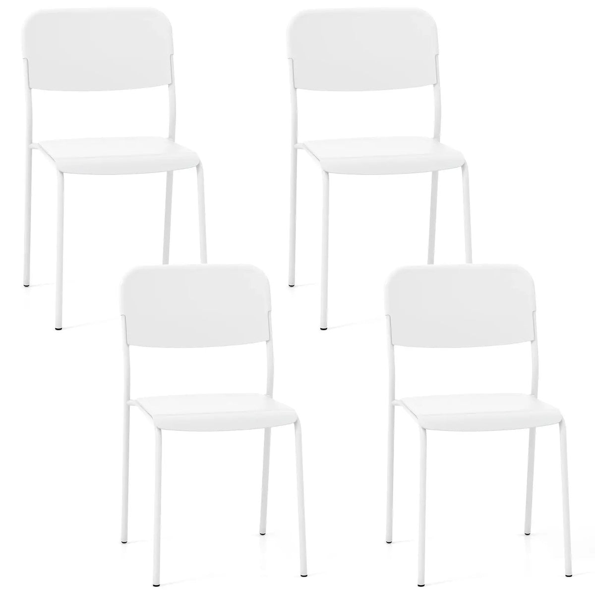 Modern Dining Chairs Set of 4 with Tilted Backrest and Sturdy Metal Legs by DirectDeals